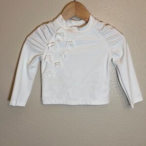 Janie and Jack White Floral Swim Rashguard Top